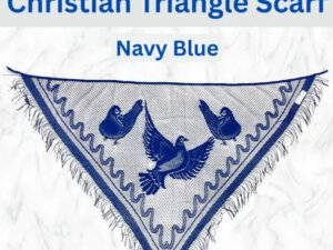 Navy Blue Christian Triangle Veil and Head Scarf by Three Pigeon