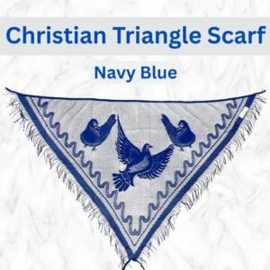 Navy Blue Christian Triangle Veil and Head Scarf by Three Pigeon