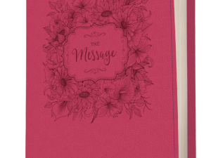 The Message: Dusty Rose Floral Leather-Look, The Bible in Contemporary Language Imitation Leather