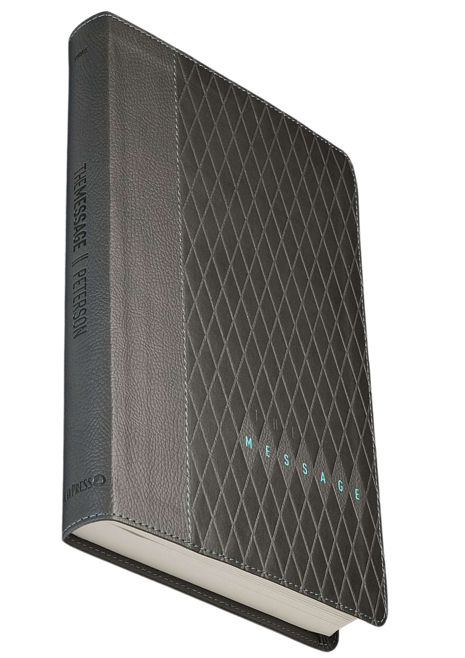 Message Bible - Slimline Edition, Charcoal Diamond Leather-Look Leathe