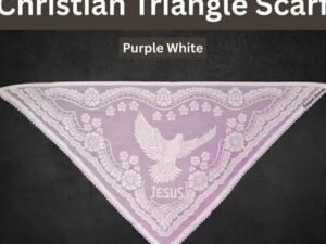 Jesus Loves You White Triangle Scarf - Christian Head Veil and Church Scarf