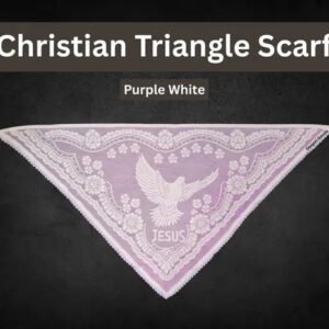 Jesus Loves You White Triangle Scarf - Christian Head Veil and Church Scarf