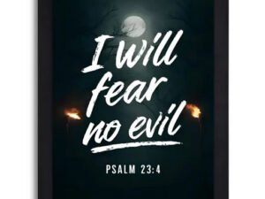 Psalm 23:4 Bible Verse Wall Art - Christian Decor Framed Poster Featuring Jesus Christ
