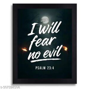 Psalm 23:4 Bible Verse Wall Art - Christian Decor Framed Poster Featuring Jesus Christ