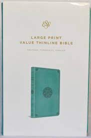 ESV Large Print Value Thinline Bible (TruTone, Turquoise, Emblem Design)