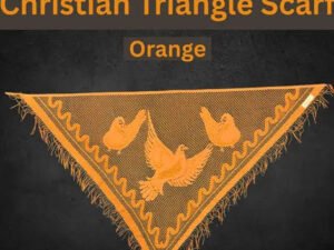 Orange Christian Triangle Veil Scarf for Church and Gospel Events