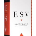 Hardcover ESV Study Bible with illustrated notes and maps.