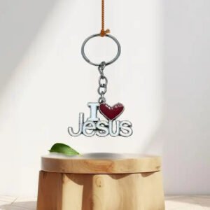 Christian Keychain - I Love Jesus Religious Accessory