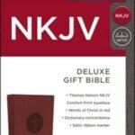 NKJV Deluxe Gift Bible in Leathersoft, Burgundy, Red Letter Comfort Print