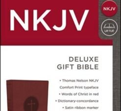 NKJV Deluxe Gift Bible in Leathersoft, Burgundy, Red Letter Comfort Print