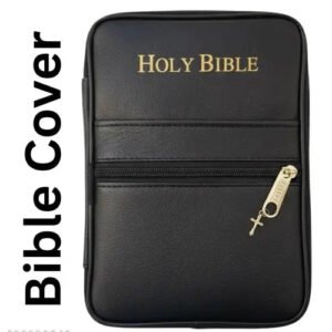 Premium Black Leather Bible Cover for Church and Daily Use