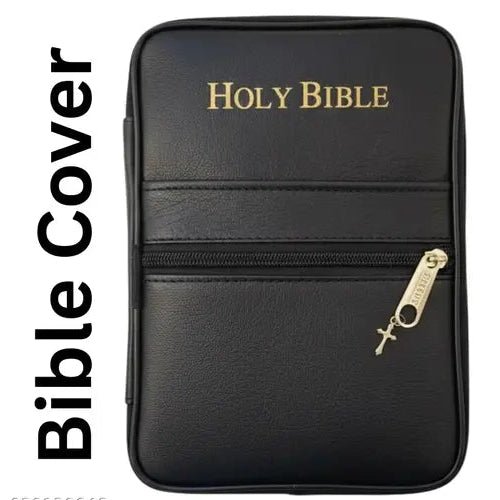 Premium Black Leather Bible Cover for Church and Daily Use