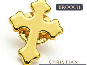 Gold-Plated Christian Cross Lapel Pin and Brooch