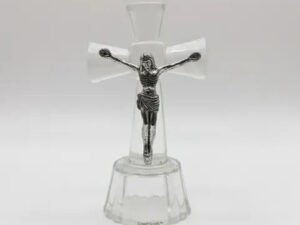 Handcrafted Crystal Christian Crucifix for Home Altar and Car Dashboard