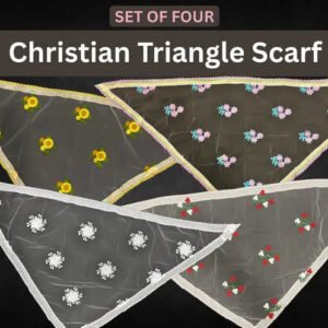 Set of 4 White Christian Triangle Net Scarves for Church and Veiling