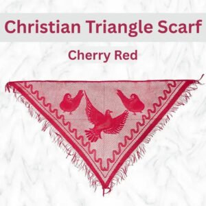 Cherry Red Christian Triangle Veil Scarf for Church