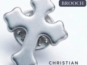 Christian Cross Lapel Pin in Silver - Elegant Religious Brooch and Gospel Jewelry