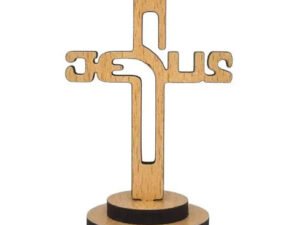Hand-Carved Wooden Christian Cross for Home Decor and Car Dashboard