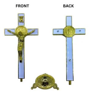 Handcrafted Christian Cross with Jesus Statue - Religious Catholic and Christian Home Decor Gift