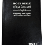 Tamil-English Parallel Bible, Large Font China Print Edition, BSI Black Leather with Silver Edges (ISBN: 9789393511881)