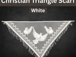 Elegant White Triangle Scarf for Church and Gospel Events