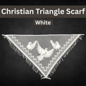 Elegant White Triangle Scarf for Church and Gospel Events