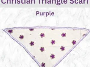 Christian Triangle Net Veil Scarf - Purple Church Head Covering