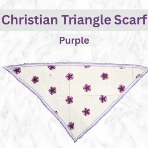 Christian Triangle Net Veil Scarf - Purple Church Head Covering