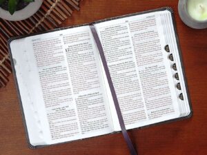 KJV Holy Bible, Compact Edition - Granite Gray Imitation Leather with Thumb Indexes