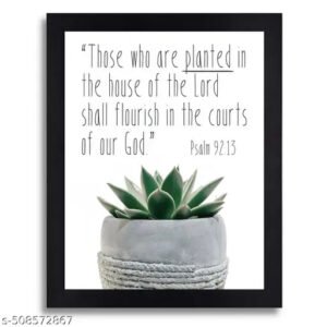 Psalm 92:13 Bible Verse Wall Art - Decorative Synthetic Wood Frame in Black