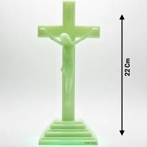 Luminous Radium Praying Hands and Christian Cross Religious Decor