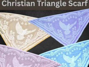 White Christian Triangle Veil Head Scarf for Church and Gospel Services