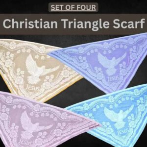 White Christian Triangle Veil Head Scarf for Church and Gospel Services