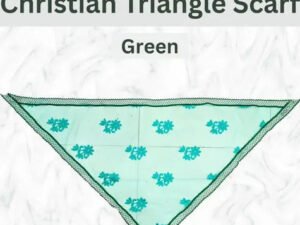 Christian Green Net Triangle Veil Scarf for Church and Gospel Services