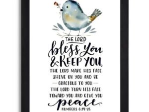 Numbers 6:24-26 Bible Verse Wall Art - Christian Framed Poster for Peace and Protection