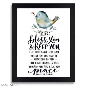 Numbers 6:24-26 Bible Verse Wall Art - Christian Framed Poster for Peace and Protection