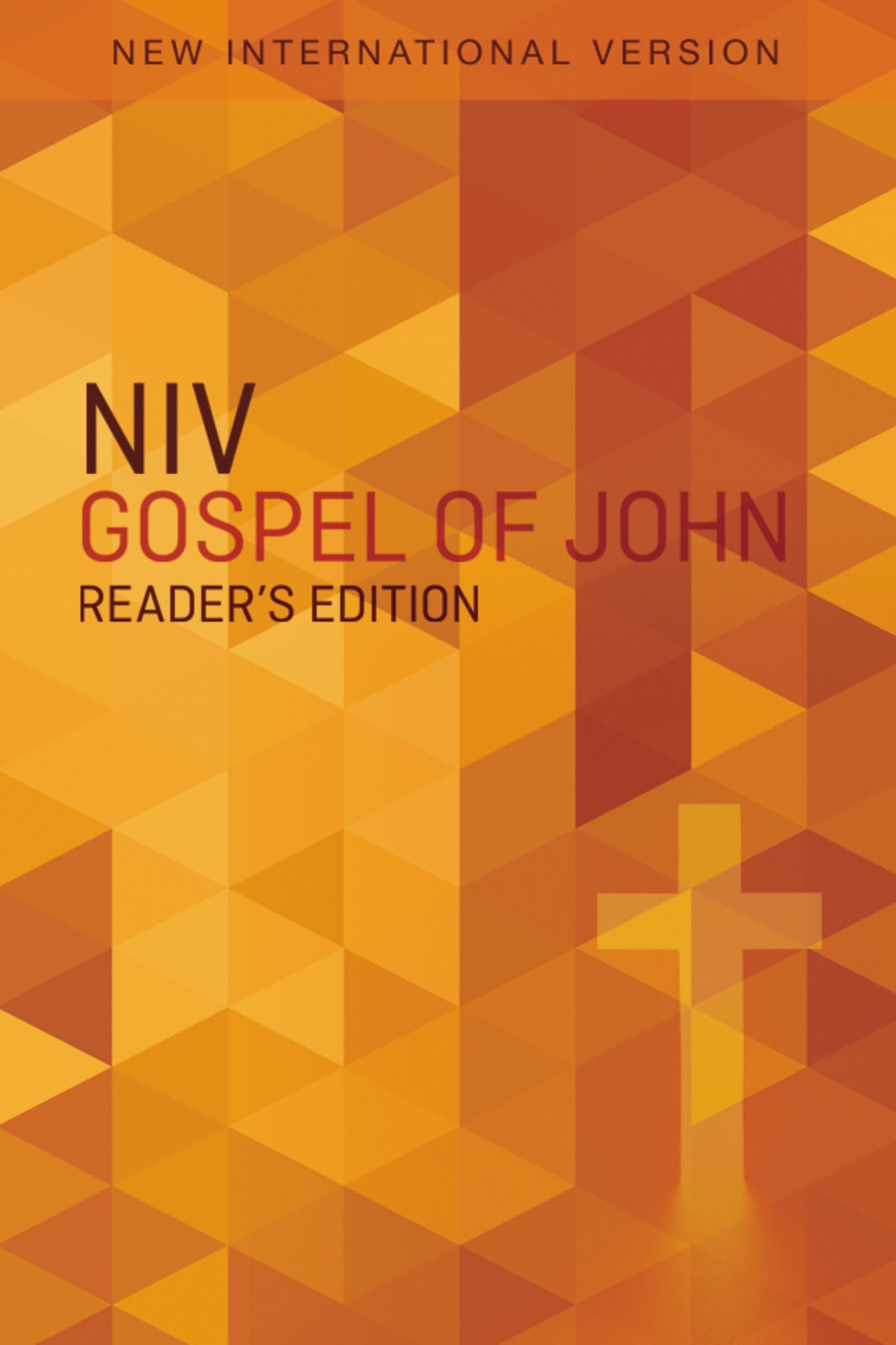 Compact NIV Pocket Gospel of John Reader's Edition featuring Orange Cross in Black Letter format