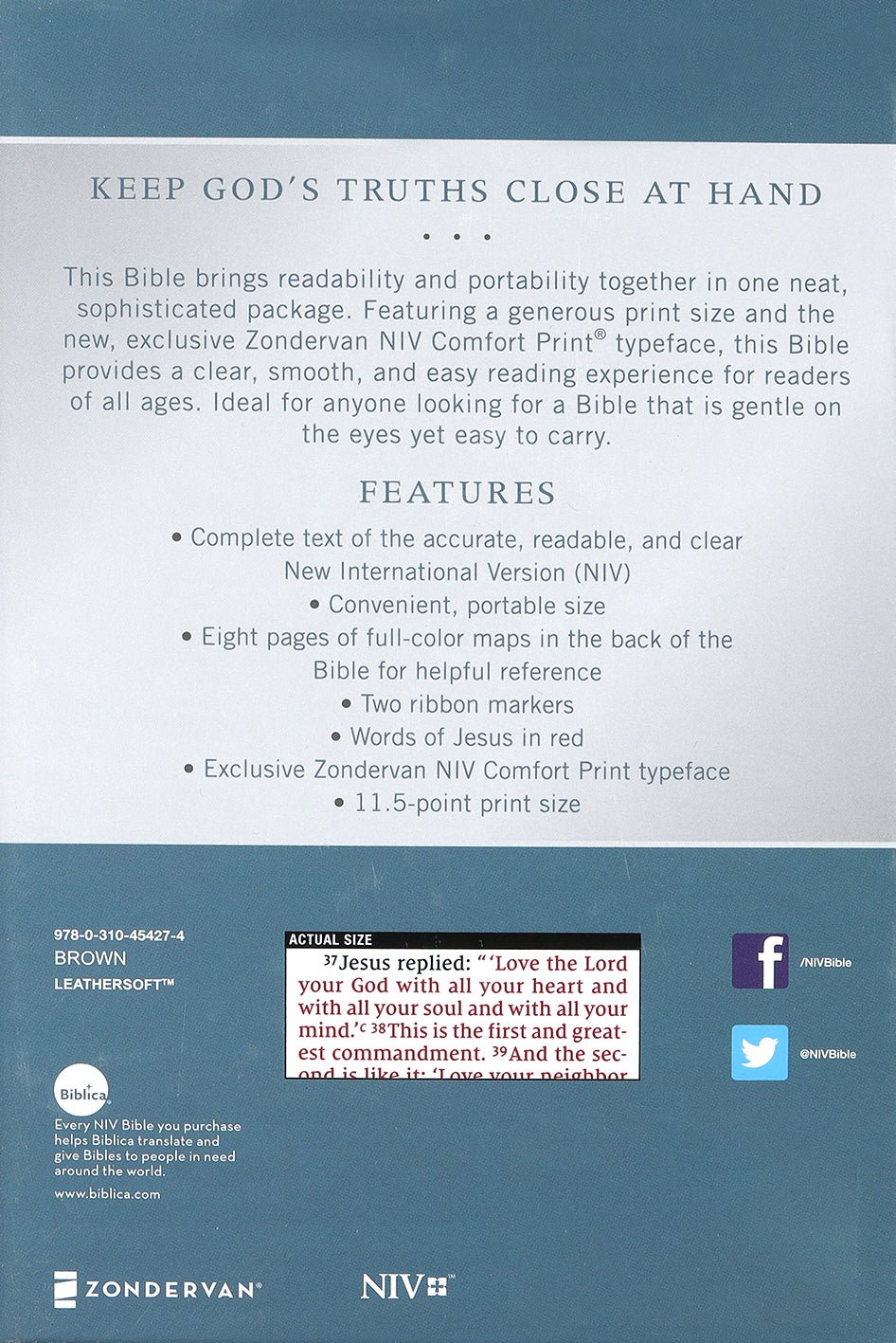 NIV Large Print Personal Size Bible, Red Letter Edition, details of pages