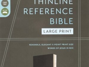 NIV Thinline Reference Bible in large print with black cover and red letter edition