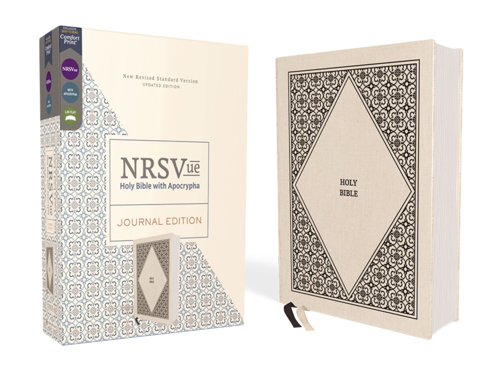 NRSVue Holy Bible with Apocrypha and Journal Edition in Cream Leather