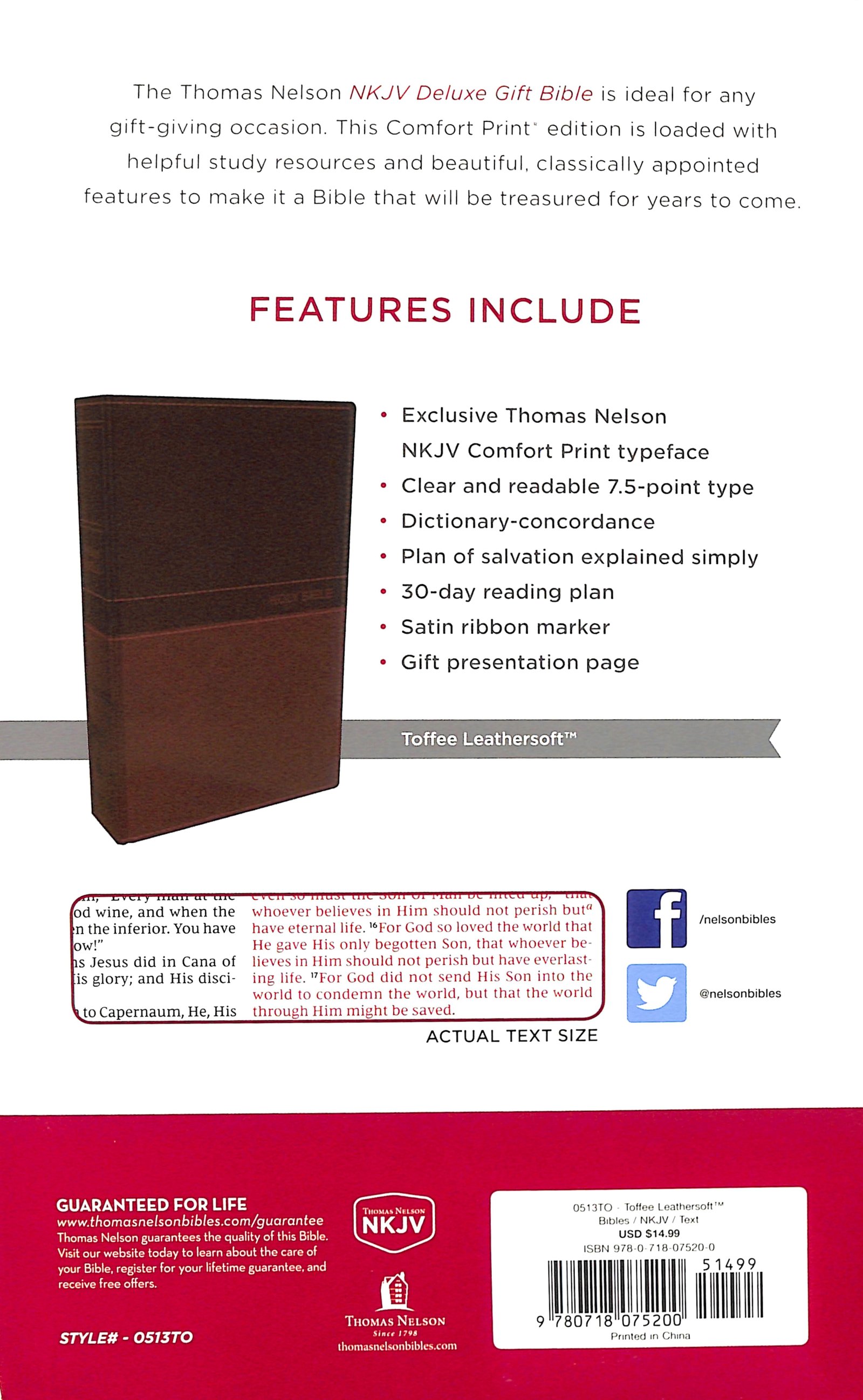 Deluxe NKJV Gift Bible in a stunning red letter edition