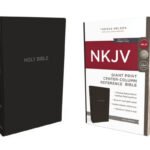 NKJV New King James Version Reference Study Bible with Giant Print in Black Leather Binding, Red Letter Edition.
