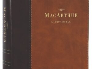 NKJV MacArthur Study Bible in Brown leather (2nd Edition) with notes and commentary.