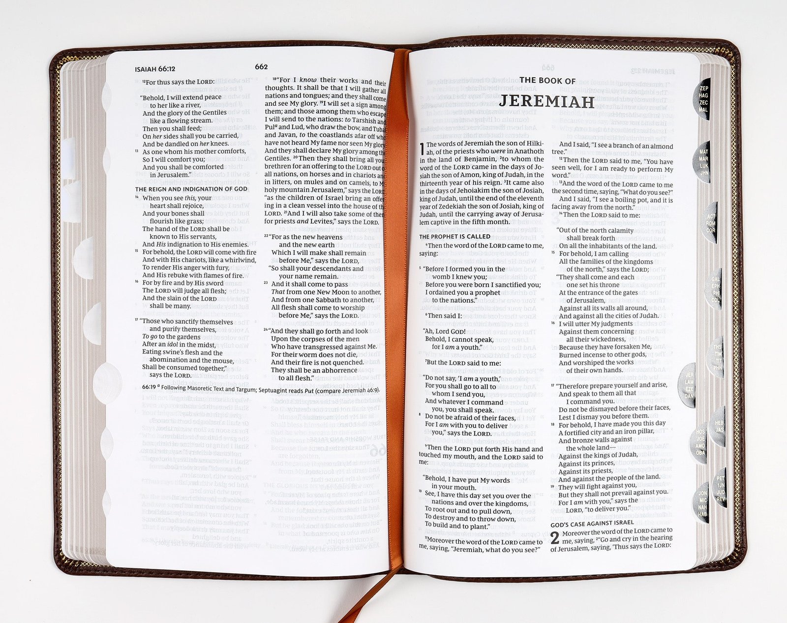 NKJV Thinline Bible Brown Thumb Indexed (Red Letter Edition)