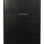 NKJV Thinline Reference Bible in Black leather binding with red letter edition