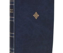 NKJV Thinline Large Print Bible, a compact and readable edition with blue cover