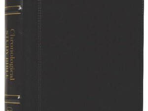 NKJV Chronological Study Bible in a sleek black leather binding, ideal for in-depth biblical study.