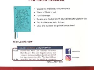 NKJV Thinline Bible Verse Art Cover Collection Teal Thumb Indexed (Red Letter Edition)