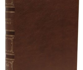NKJV Single-Column Wide-Margin Reference Bible in Brown leather cover with Red Letter Edition