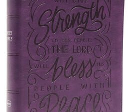 NKJV Giant Print Bible, Purple Reference Bible with Verse Art Cover